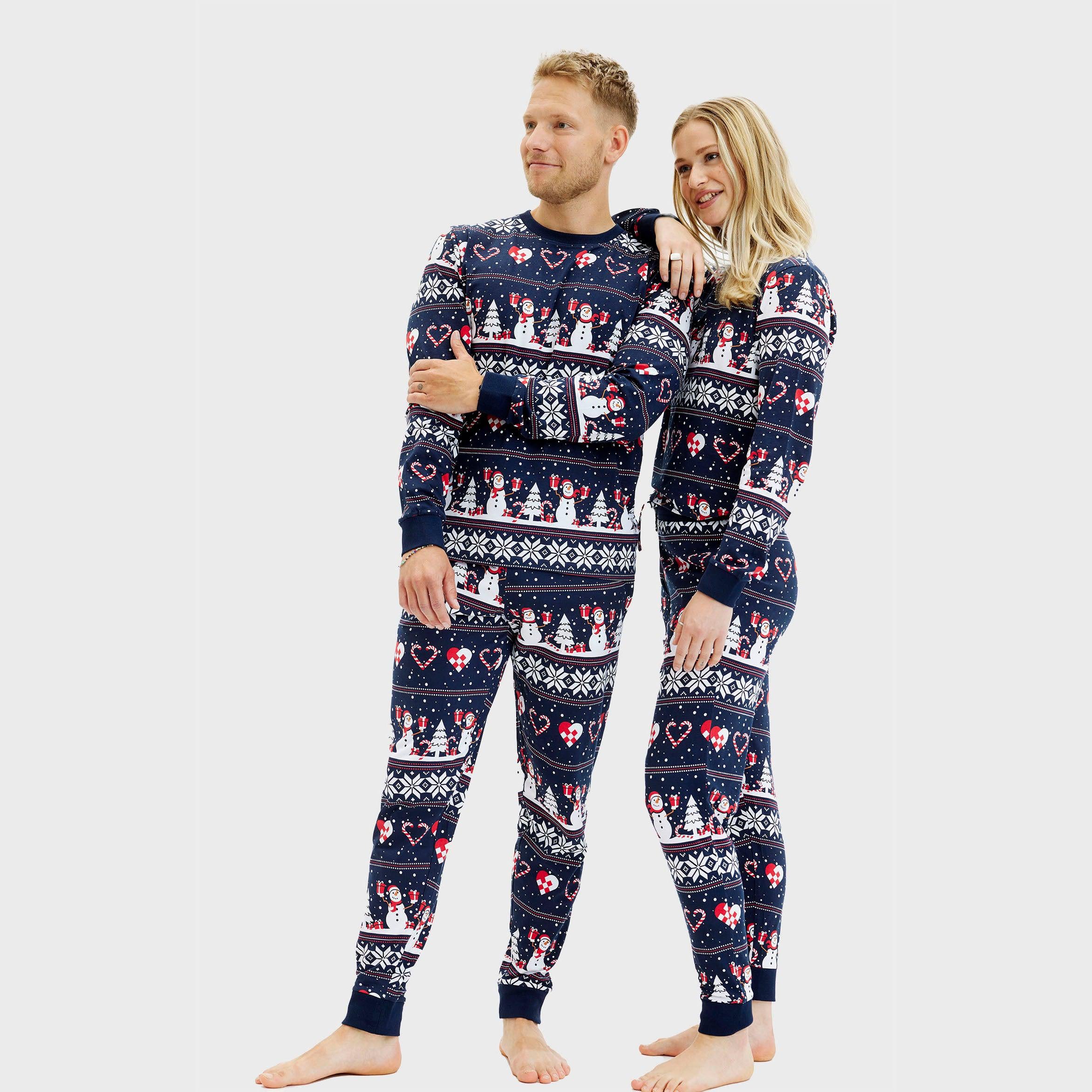 Kersthart Kerstpyjama Navy - Heren.